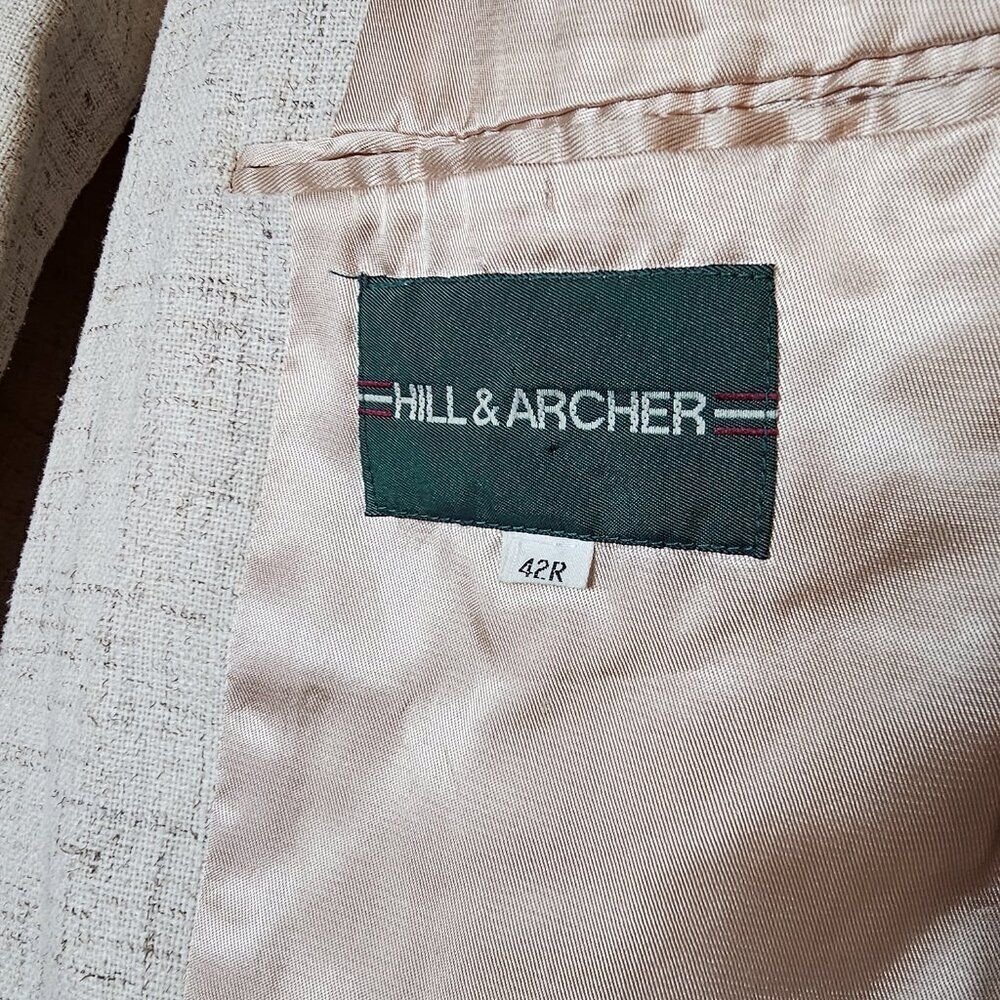 Vintage Hill & Archer 42R Linen Blend Light Tan Men's Blazer - Picture 4 of 4